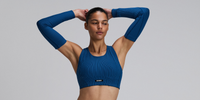 Thumbnail of Striped Cadence™ Compression Sleeves - Ink Blue / Aegean