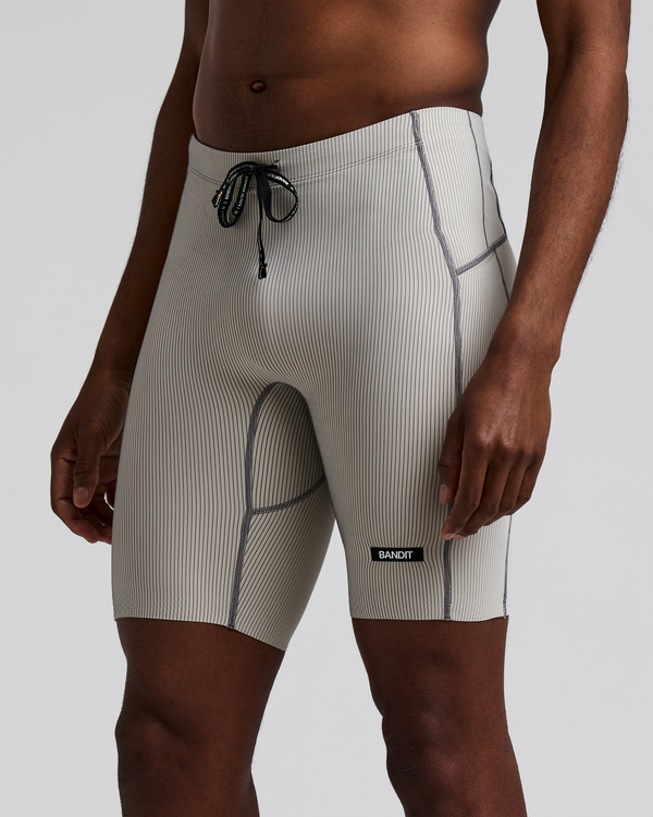 Men's Striped Cadence™ Half Tights - Plaster / Slate