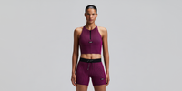 Thumbnail of Women's Striped Cadence™ Zip Front Race Crop - Espresso / Azalea