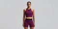 Thumbnail of Women's Striped Cadence™ Zip Front Race Crop - Espresso / Azalea