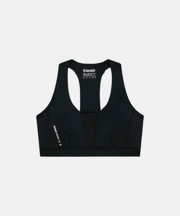 Women's Stamina-V™ GeoMesh™ V-Neck Run Bra - Black