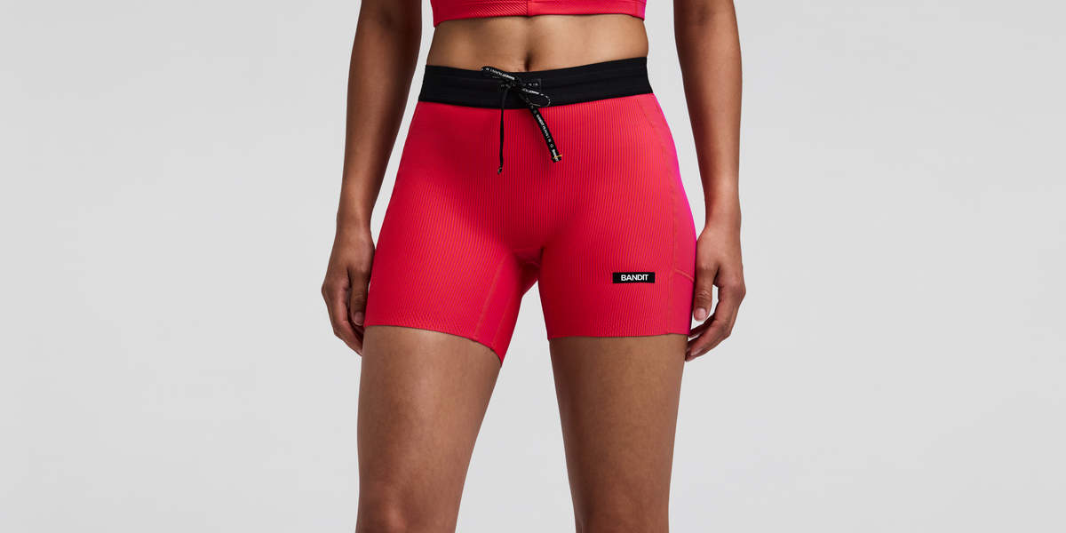 Women's Striped Cadence™ 5" Compression Shorts - Poppy / Azalea