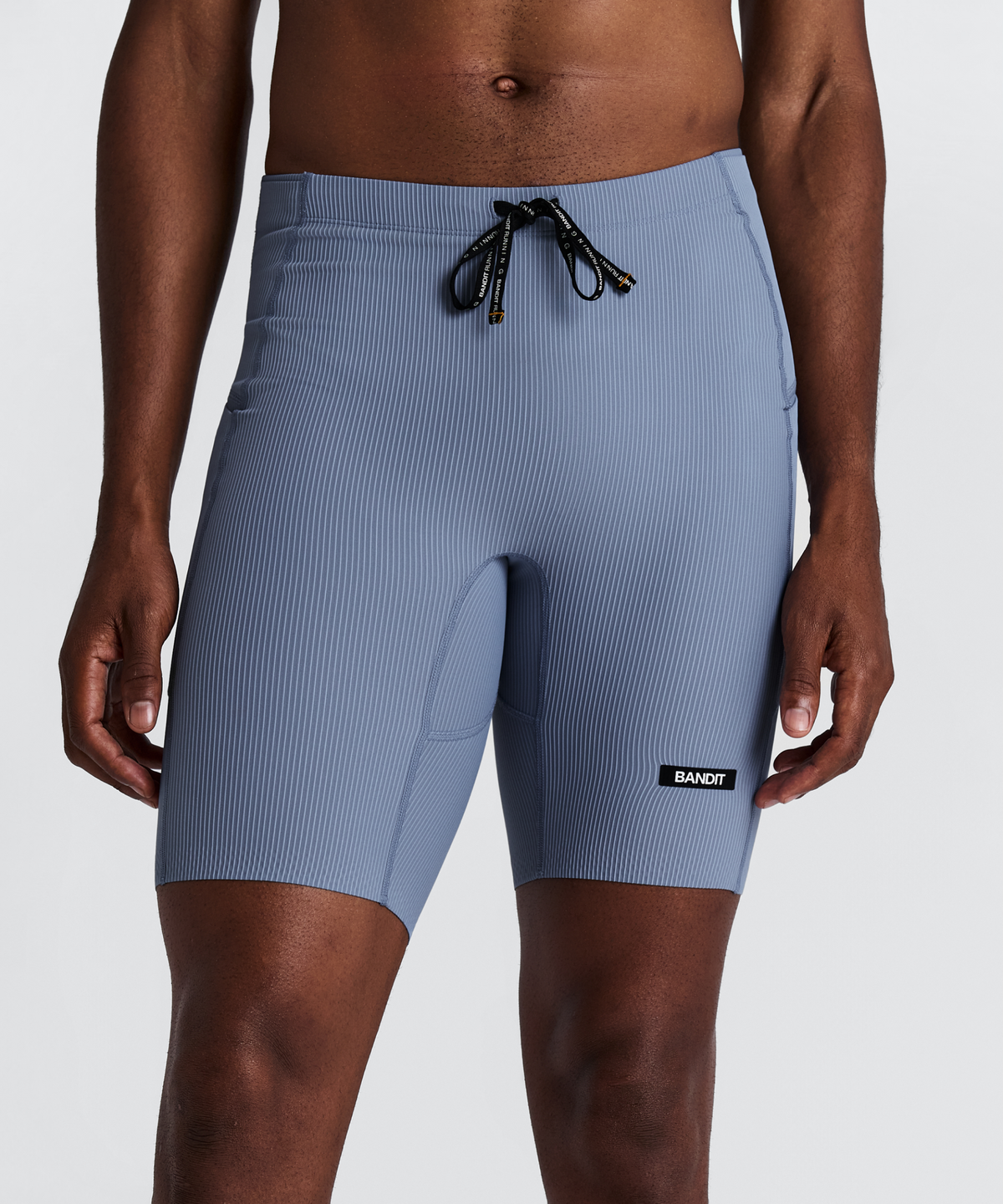 Men's Striped Cadence™ Half Tights - Steel Horizon / Pavilion Blue