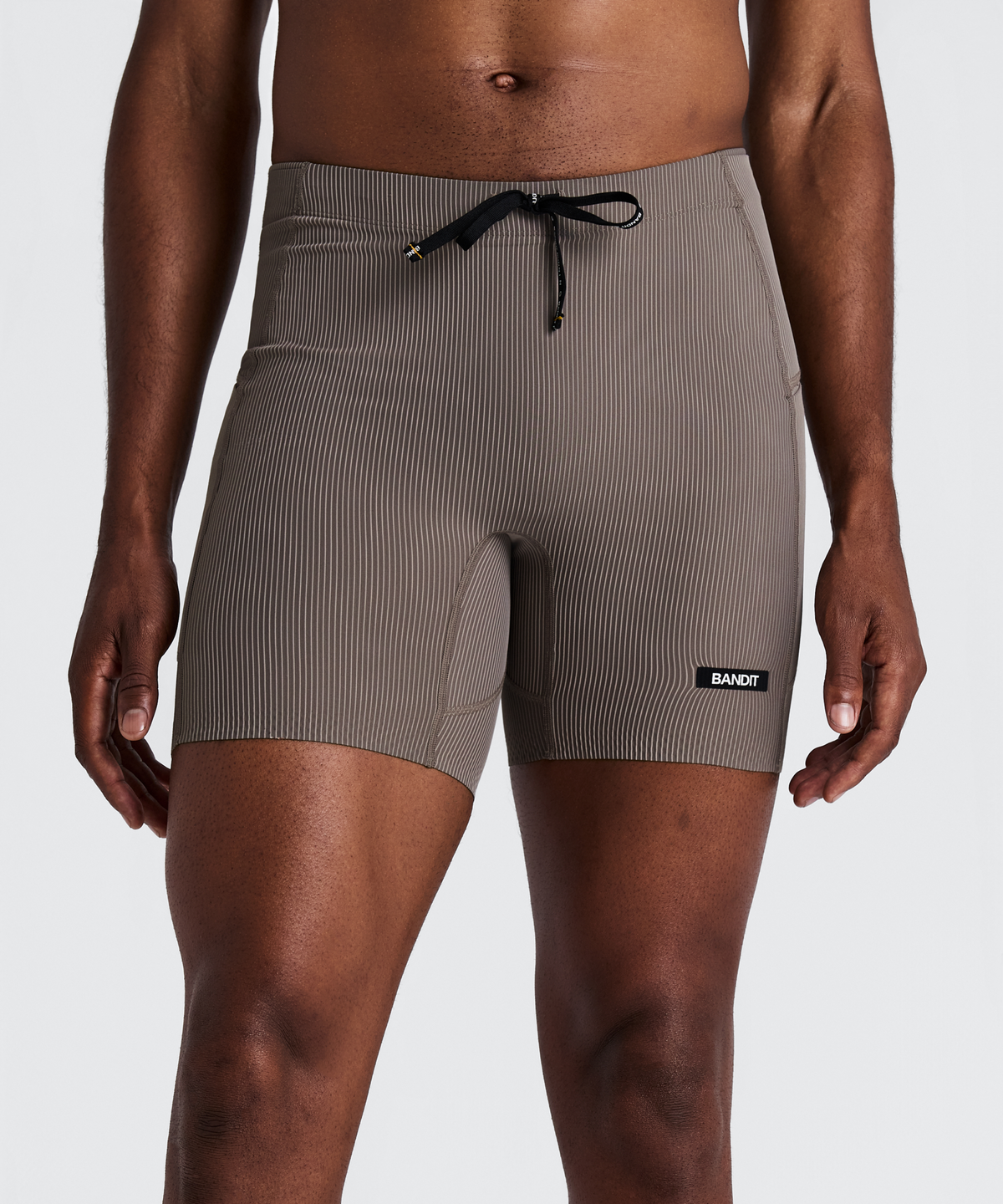 Men's Striped Cadence™ Quarter Tights - Concrete Taupe / Cocoa