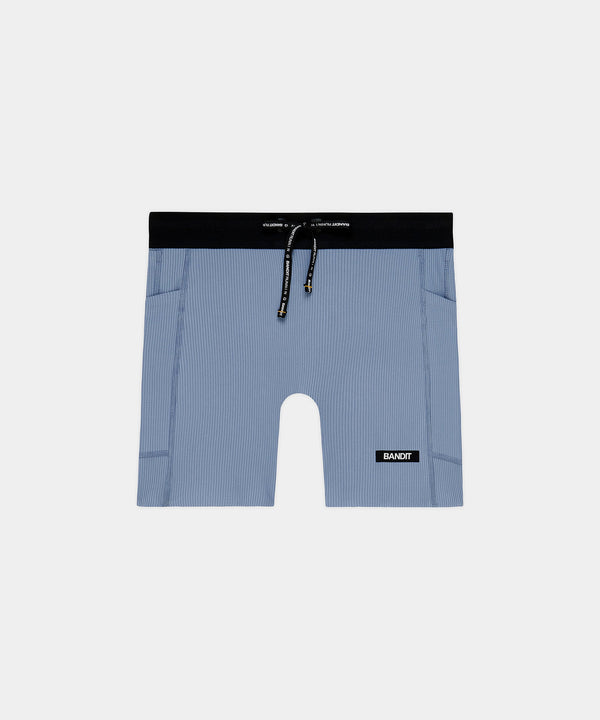Women's Striped Cadence™ 5" Compression Shorts - Pavilion Blue / Steel Horizon
