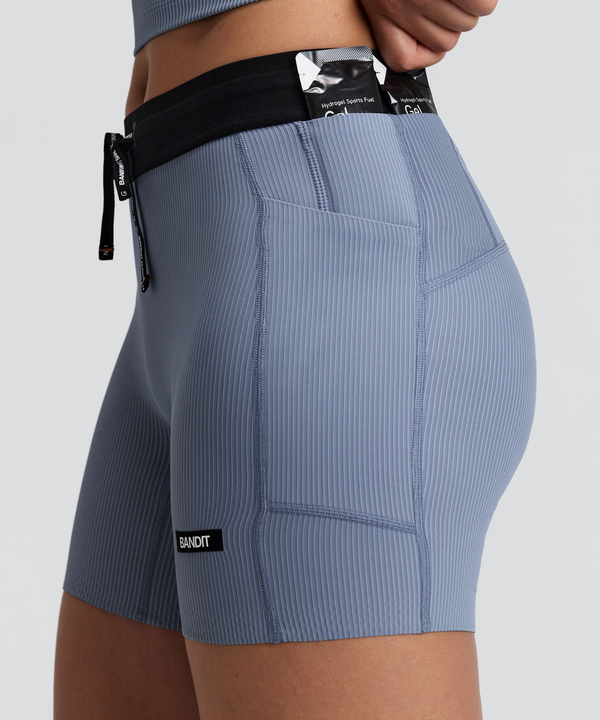 Women's Striped Cadence™ 5" Compression Shorts - Pavilion Blue / Steel Horizon