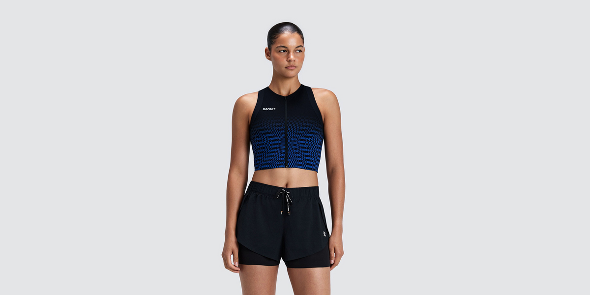Women's Adapto™ 2-Way Zip Race Crop - Bauhaus Blue