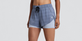 Thumbnail of Women's CoolGrid™ 2-in-1 Run Shorts - Steel Horizon