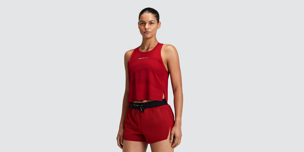 Women's CoolGrid™ Race Singlet - Oxide Red