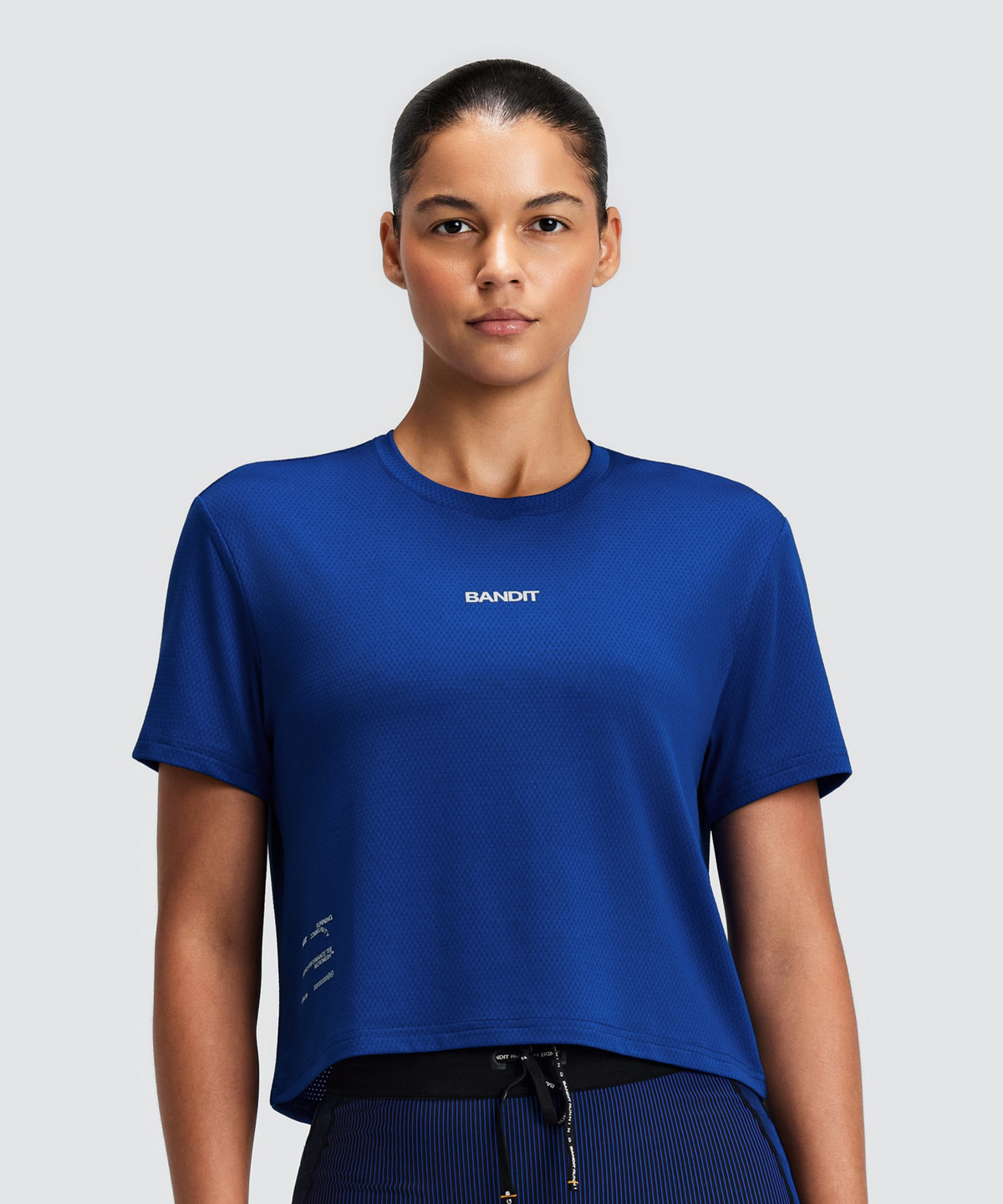 Women's Micromesh™ Cropped Run Tee - Bauhaus Blue