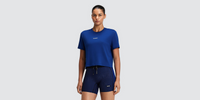 Thumbnail of Women's Micromesh™ Cropped Run Tee - Bauhaus Blue
