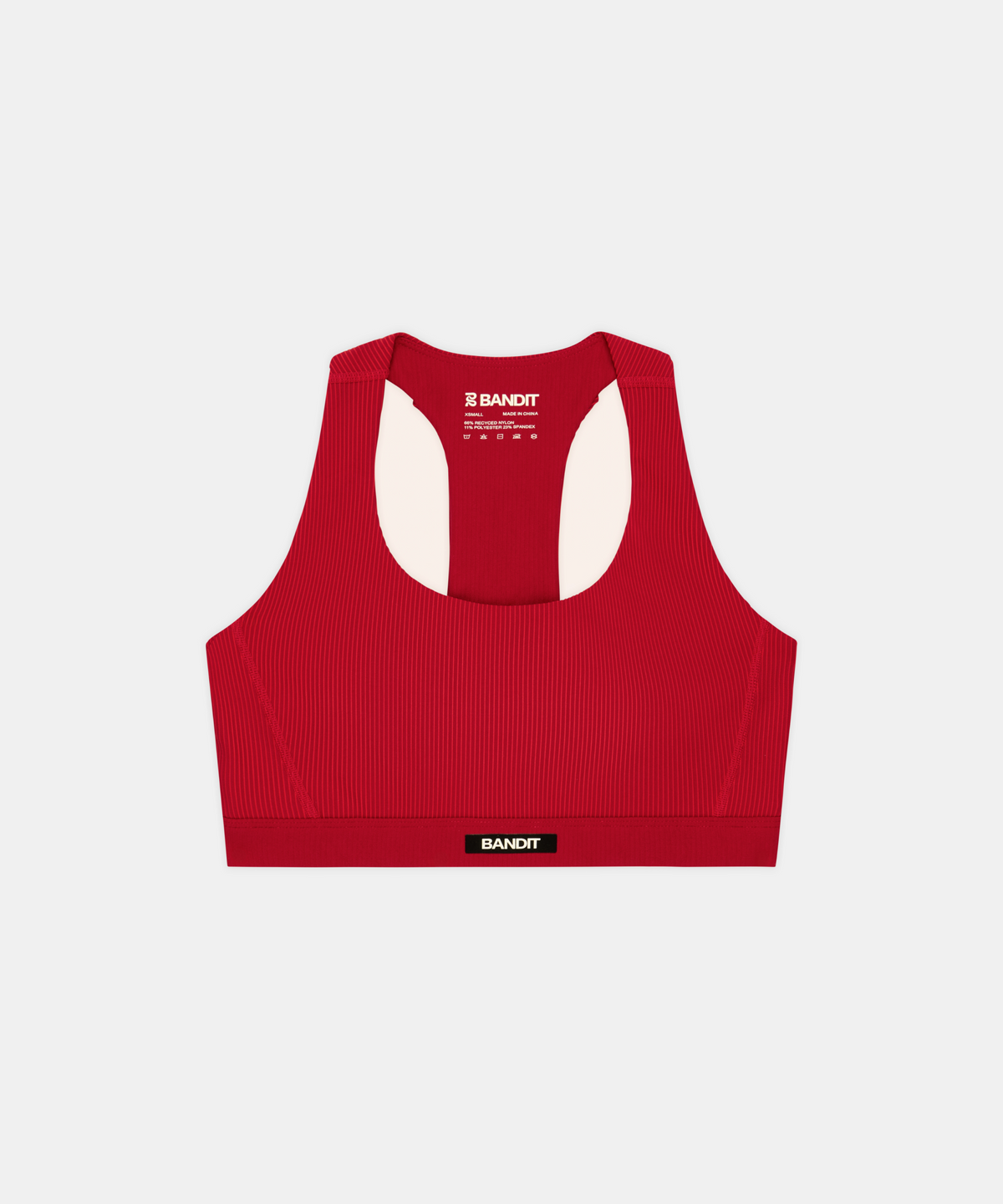 Women's Striped Cadence™ Scoop Neck T-Back Run Bra - Oxide Red / Signal Red