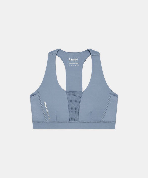 Women's Vanisher™ GeoMesh™ V-Neck Run Bra - Steel Horizon