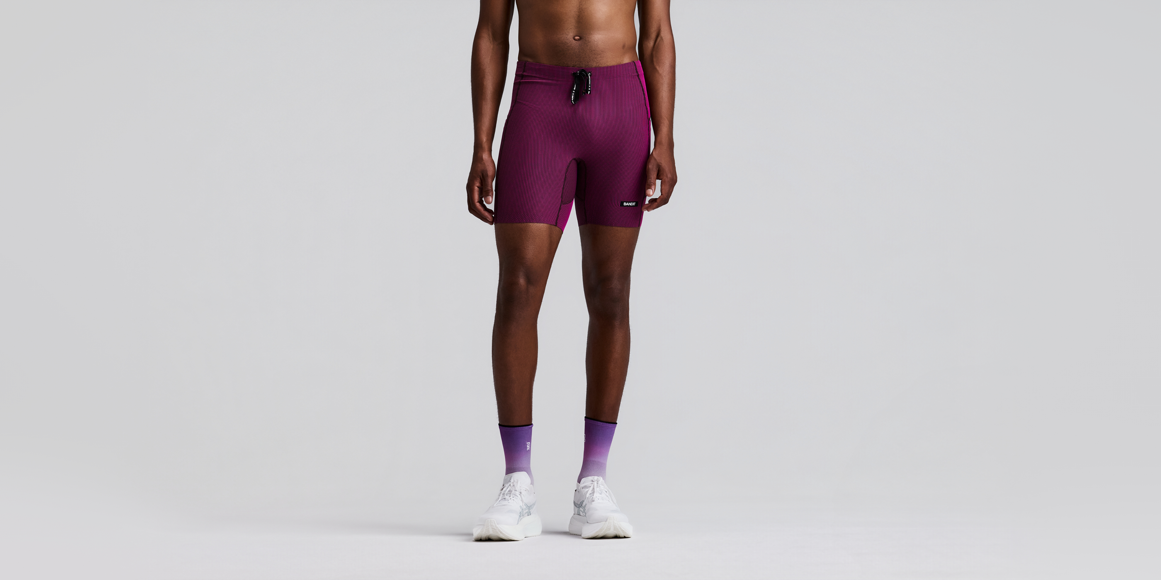 Men's Striped Cadence™ Quarter Tights - Espresso / Azalea