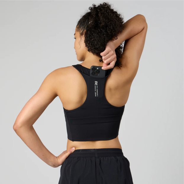 Stamina™ Scoop Neck Race Crop - Black
