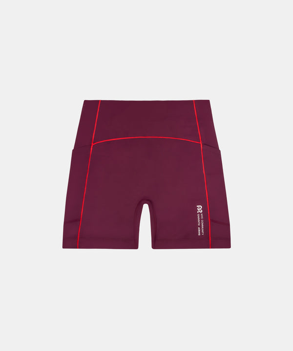 Stamina™ 5" Pop Stitch™ High Waist Compression Short - Fig / Intense Red