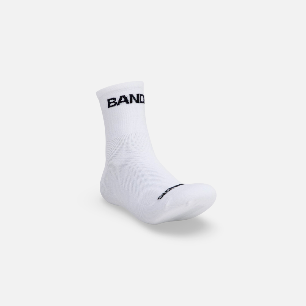 Lite Run Quarter Length Crew Socks 2 Pack Bandit Running Xs S White