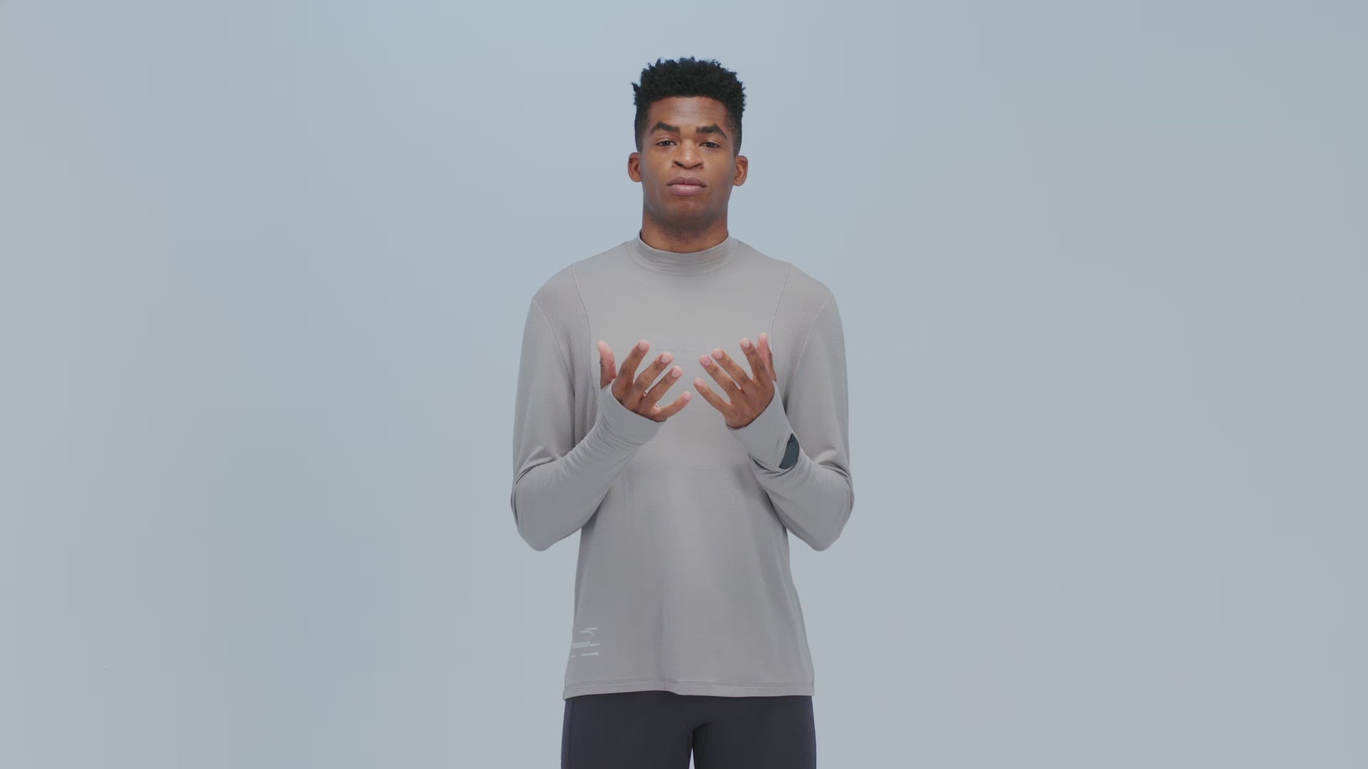 Men's AuraGrid™ Mockneck Long Sleeve - Zinc