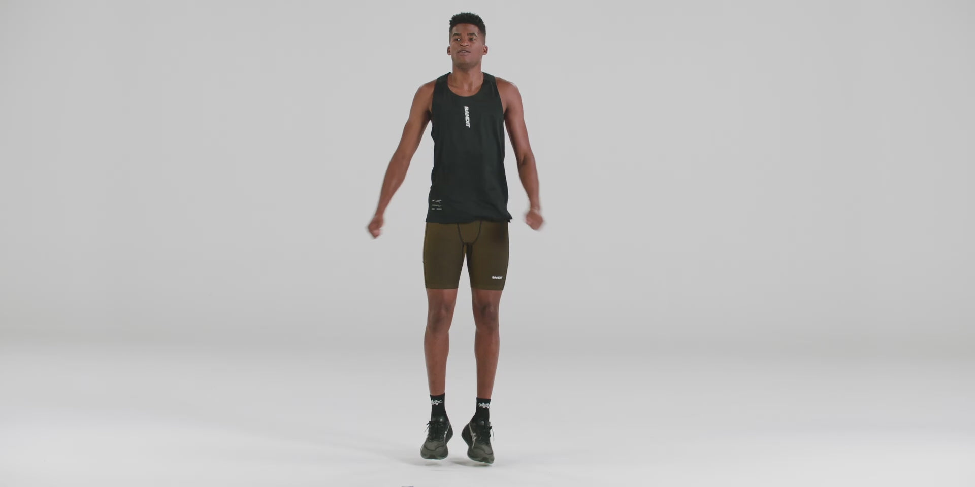 Striped Cadence™ 7 Pocket Half Tights - Black / Dijon