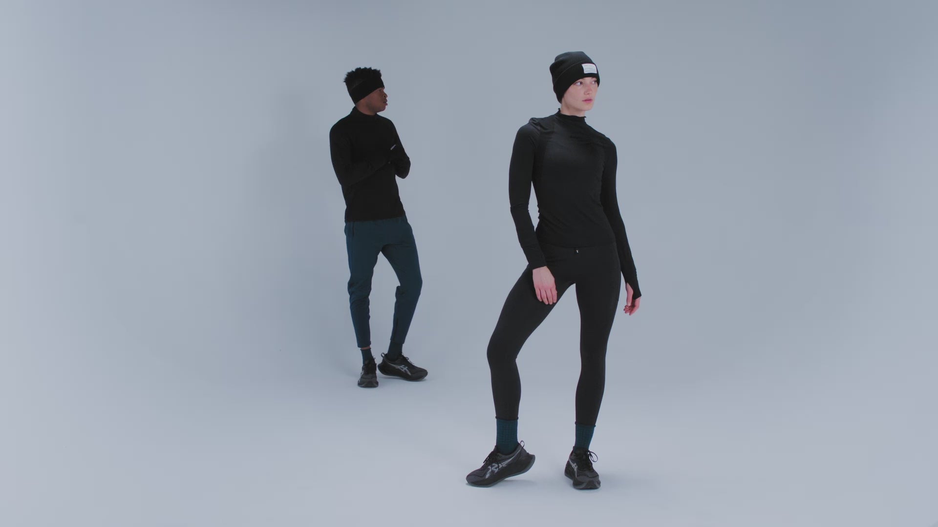 Waffle Patch Beanie - Black