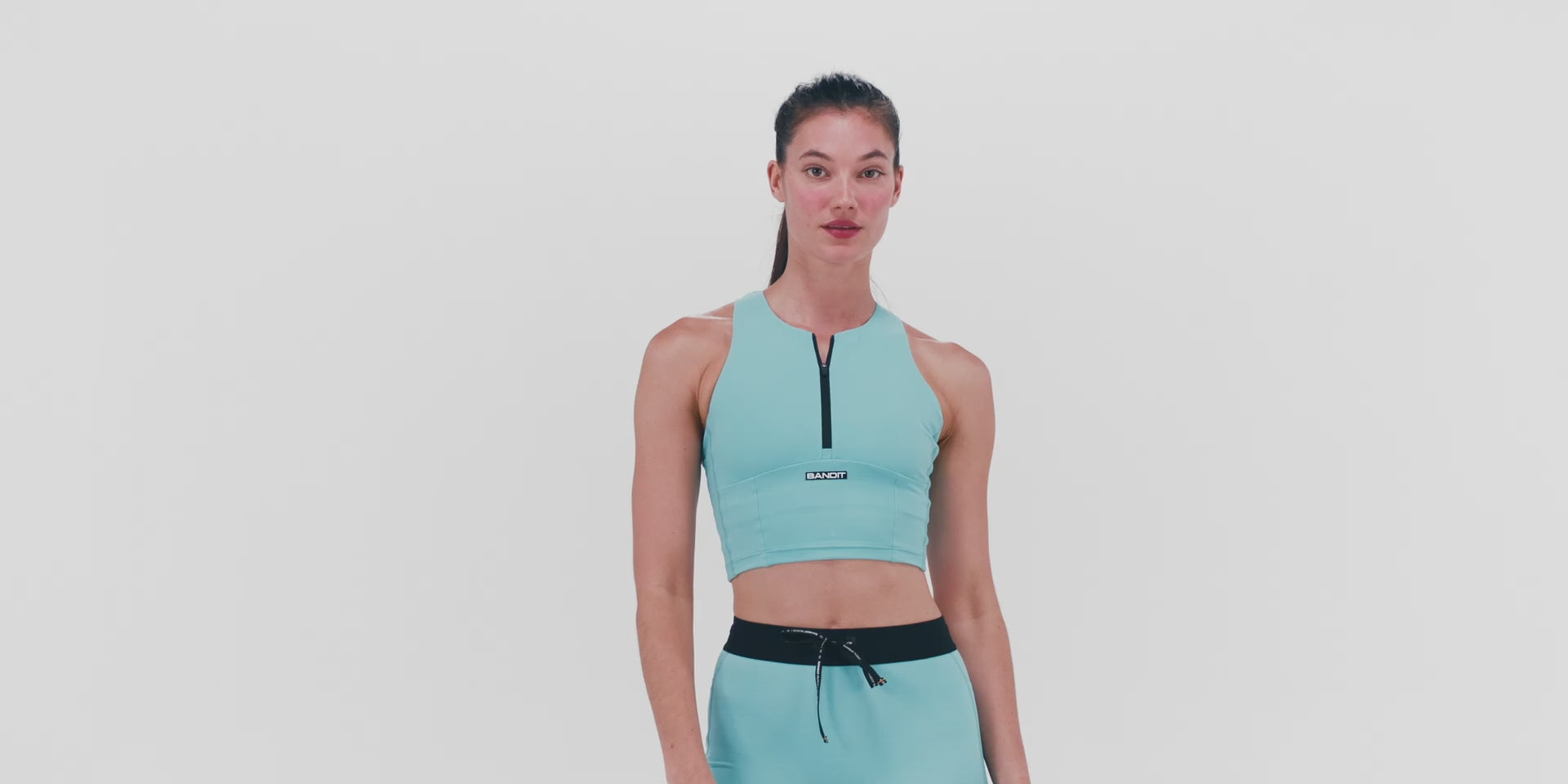 Gridlock™ Zip Front Race Crop - Vintage Blue