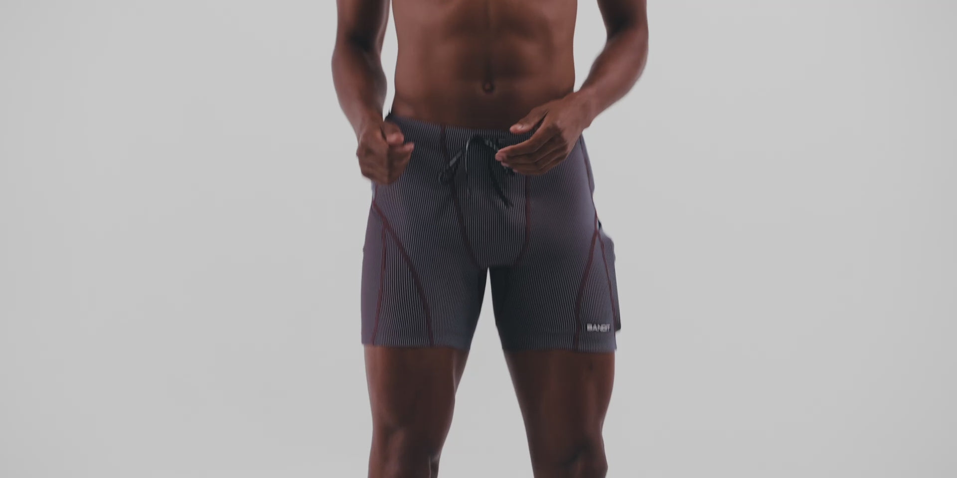 Striped Cadence™ 7 Pocket Quarter Tights - Fig / Vintage Blue