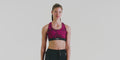 Thumbnail of Cadence™ Scoop Neck Run Bra - Fleura, Fig / Berry