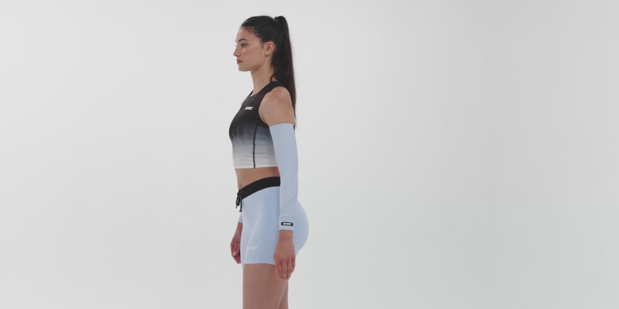 Striped Cadence™ Compression Sleeves - Breeze Blue