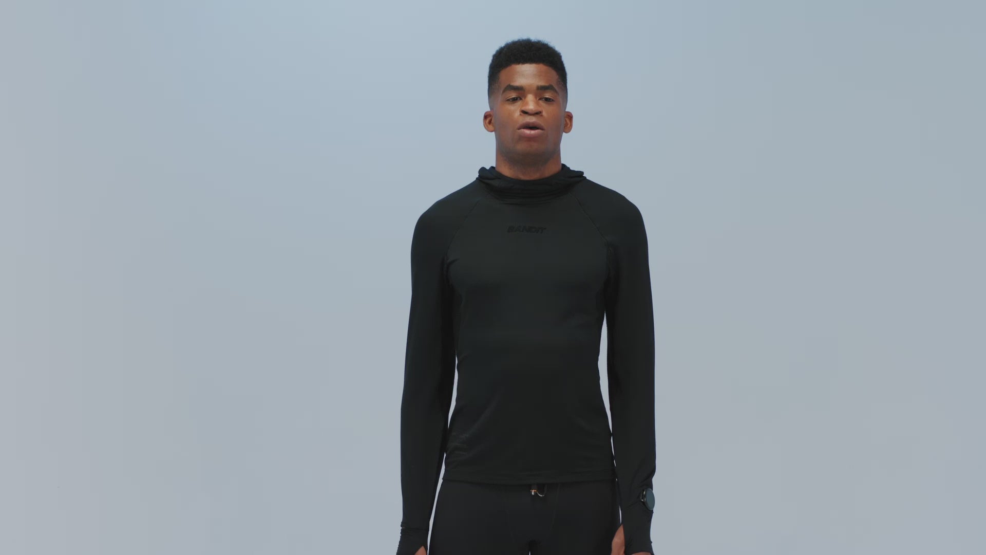 Men's AuraGrid™ Hooded Performance Top - Black