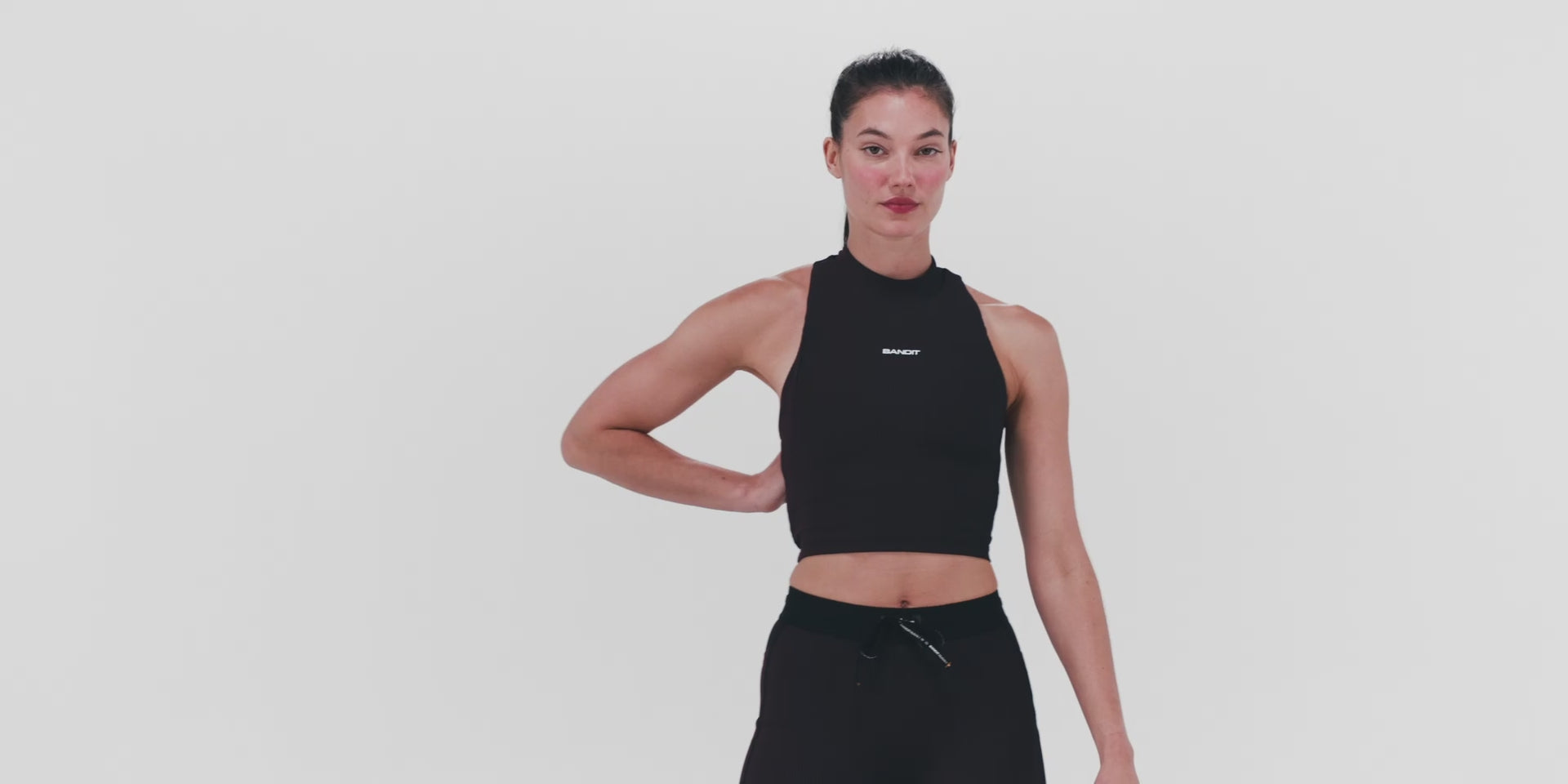 Striped Cadence™ Vaso Race Crop - Black / Fig