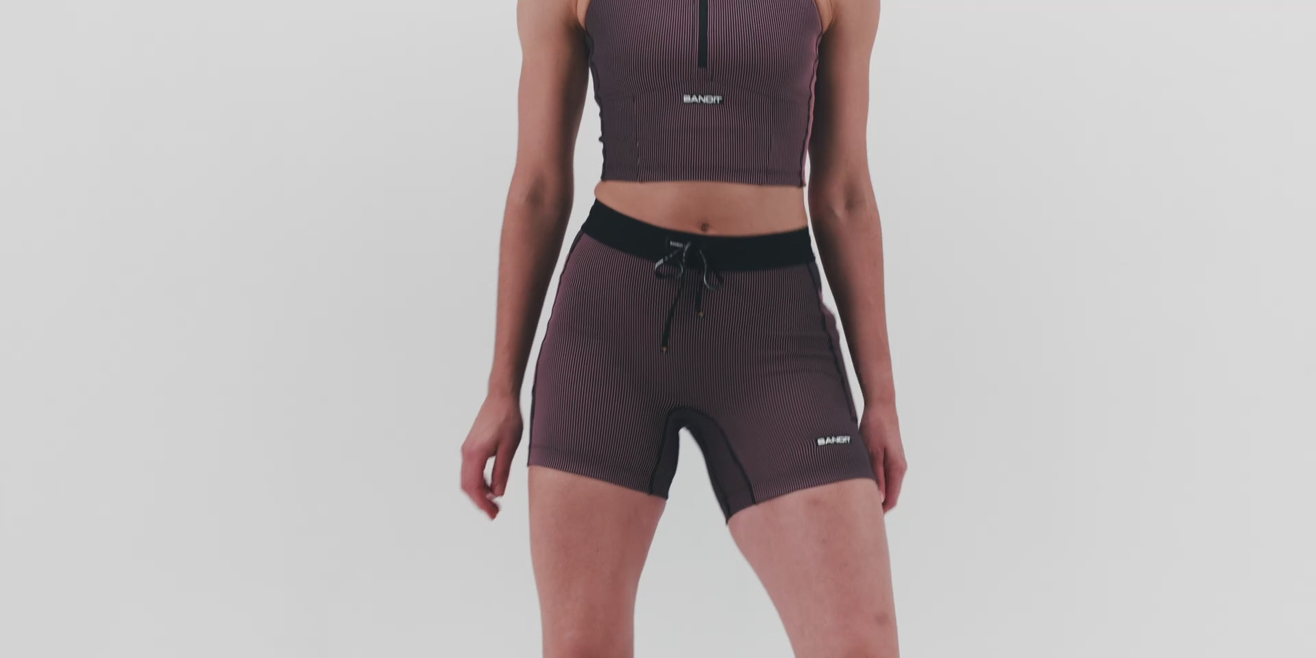 Striped Cadence™ 5" Compression - Black / Mauve