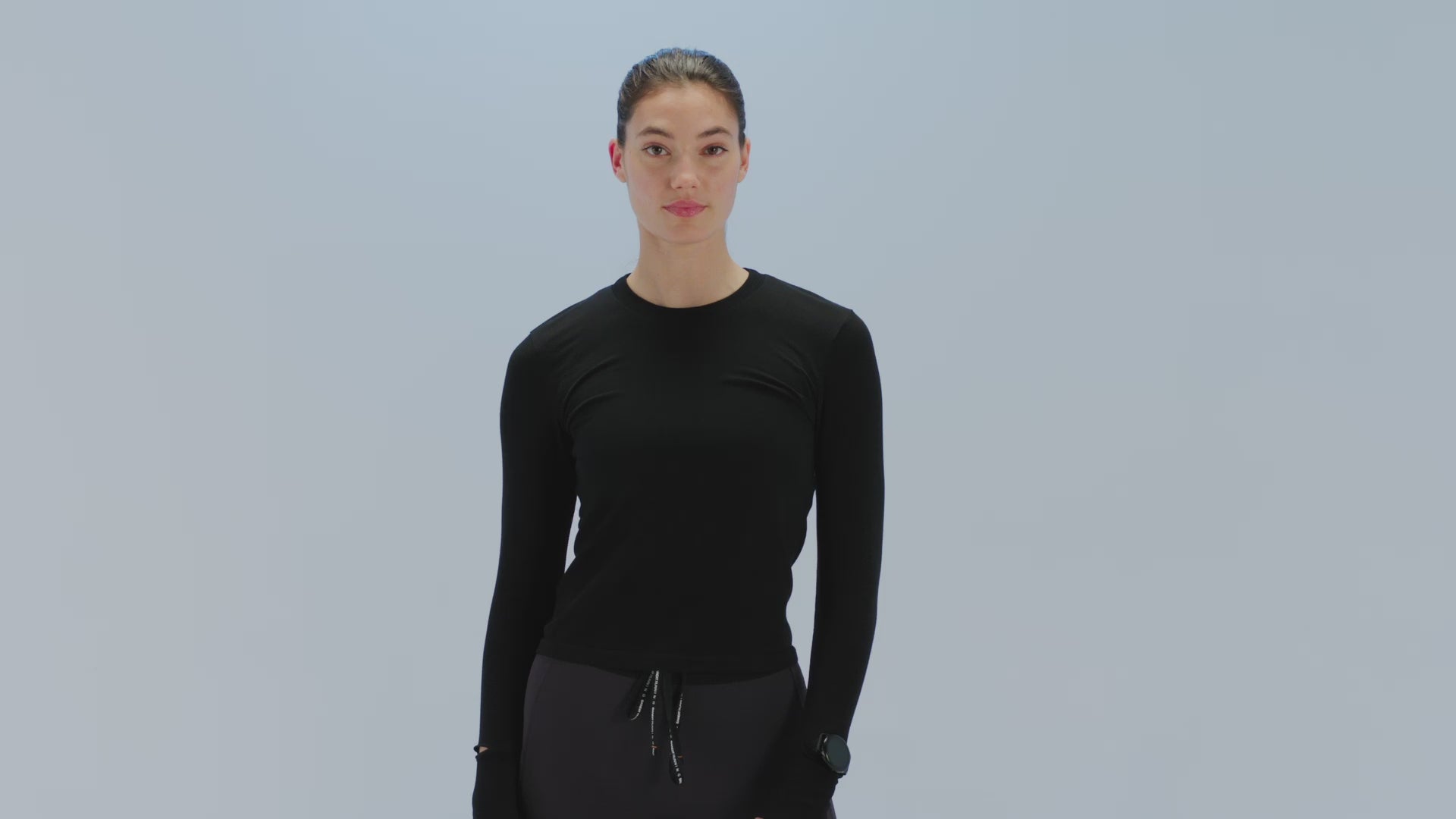 Women's Seamless Wool Blend Long Sleeve - Black