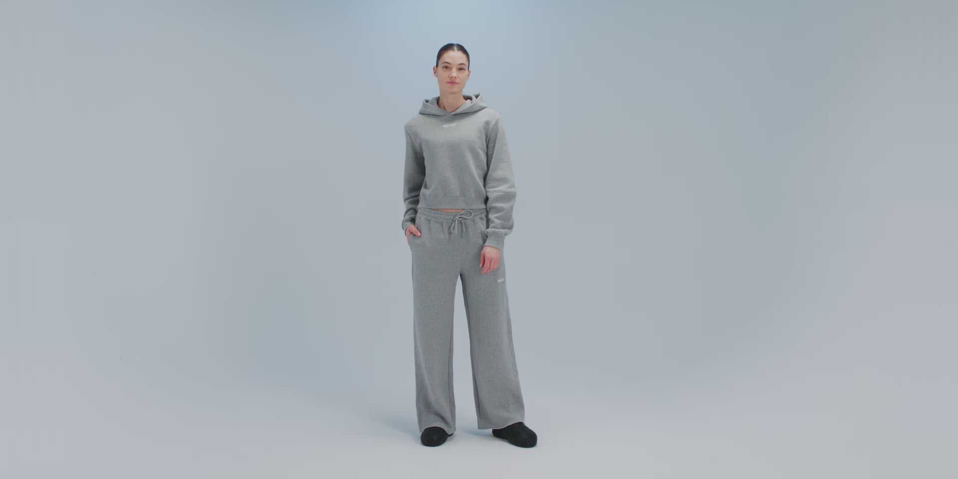 Thumbnail of Women's Stitch Logo Cropped Hoodie - Heather Grey