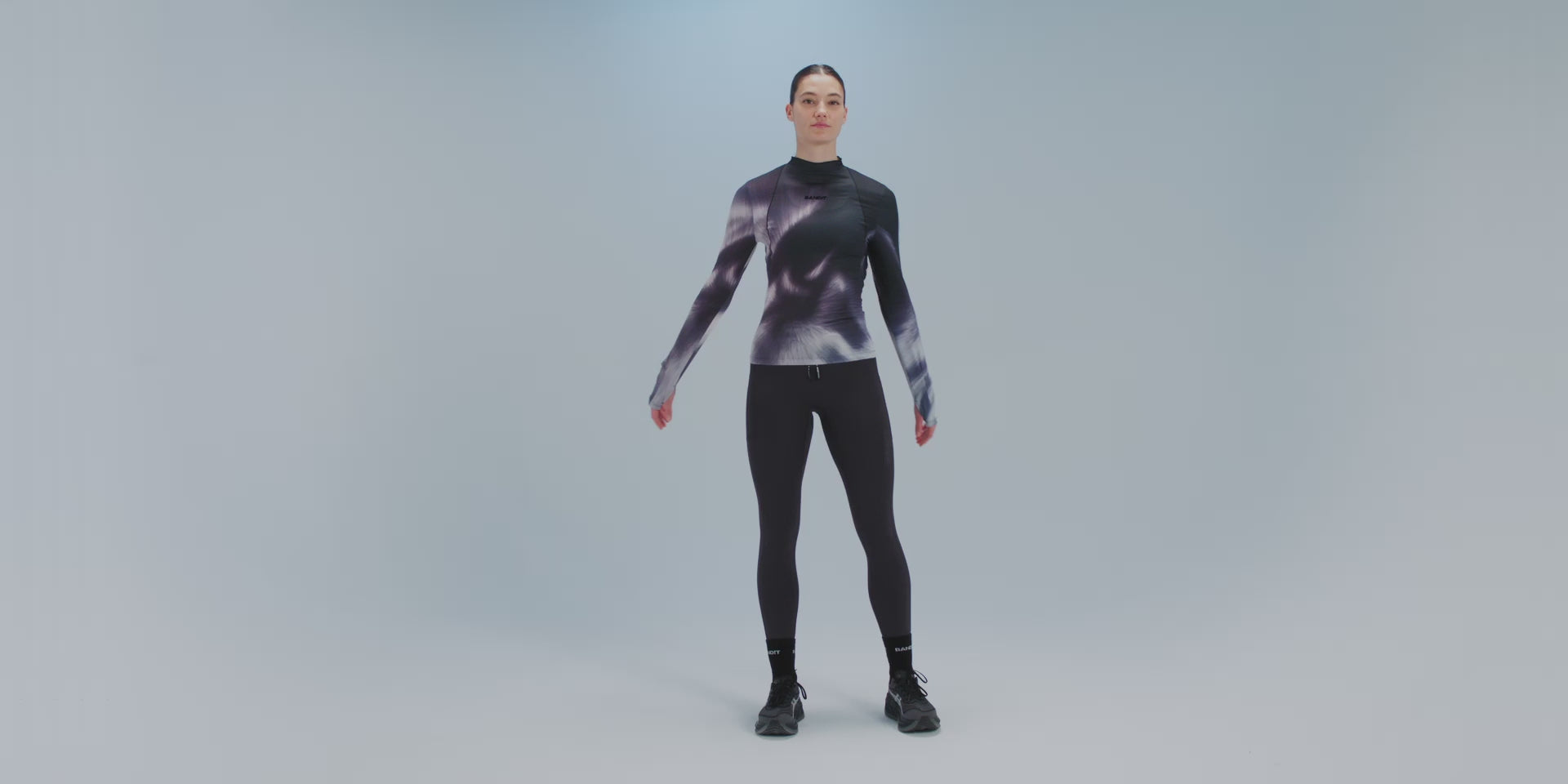 Women's AuraGrid™ Mockneck Performance Top - Haze Multi