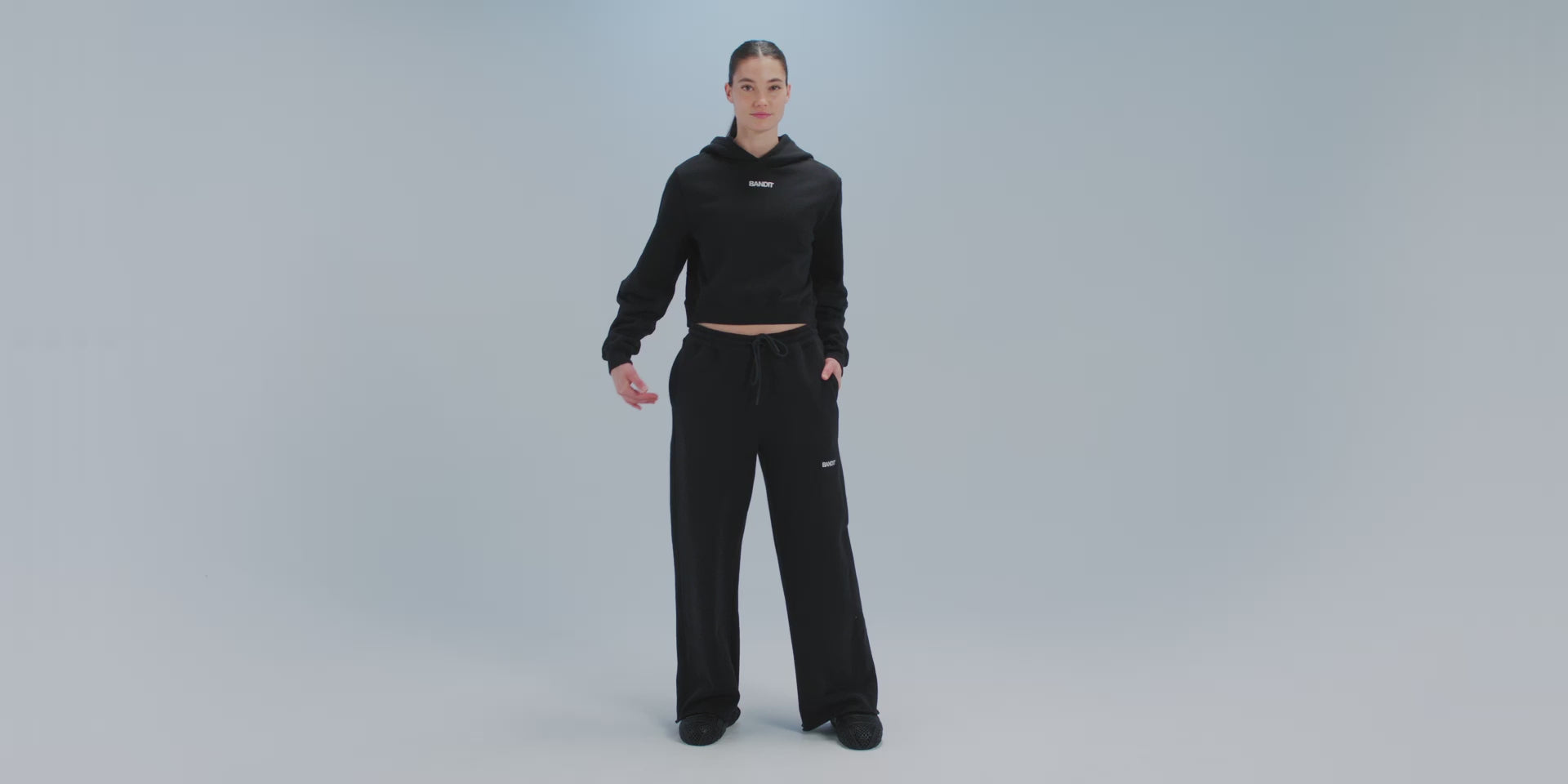 Thumbnail of Women's Stitch Logo Cropped Hoodie - Black