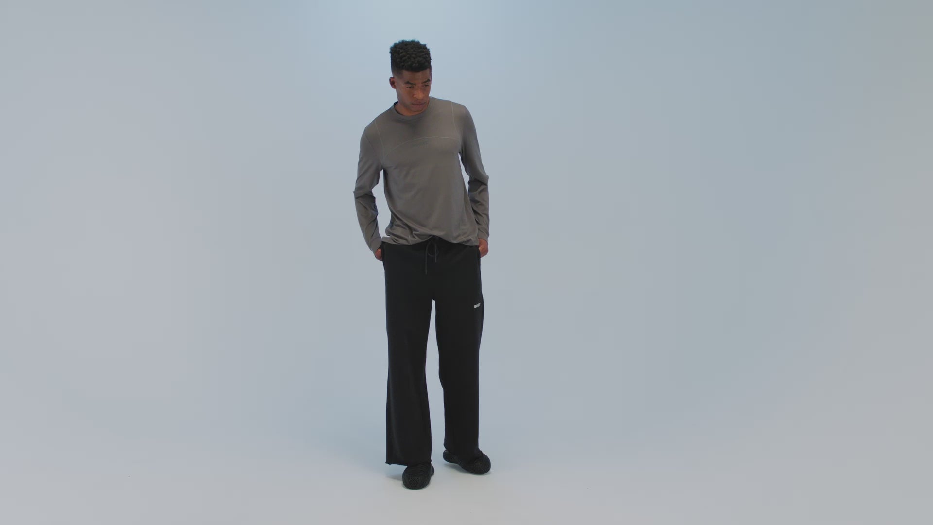 Wideleg Chiller Sweatpant - Black
