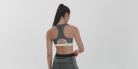 Thumbnail of Striped Cadence™ Run Bra - Black with Chalk