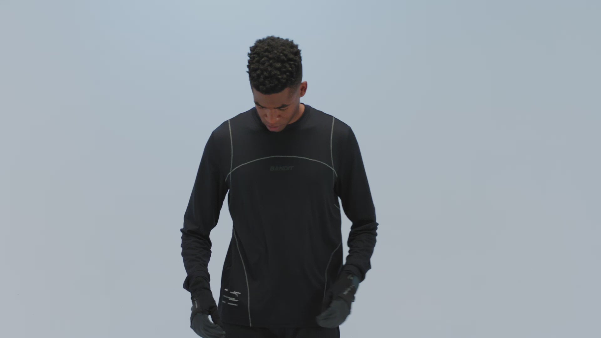 Men's Micromesh™ Reflecto Stitch™ Long Sleeve Tee - Black