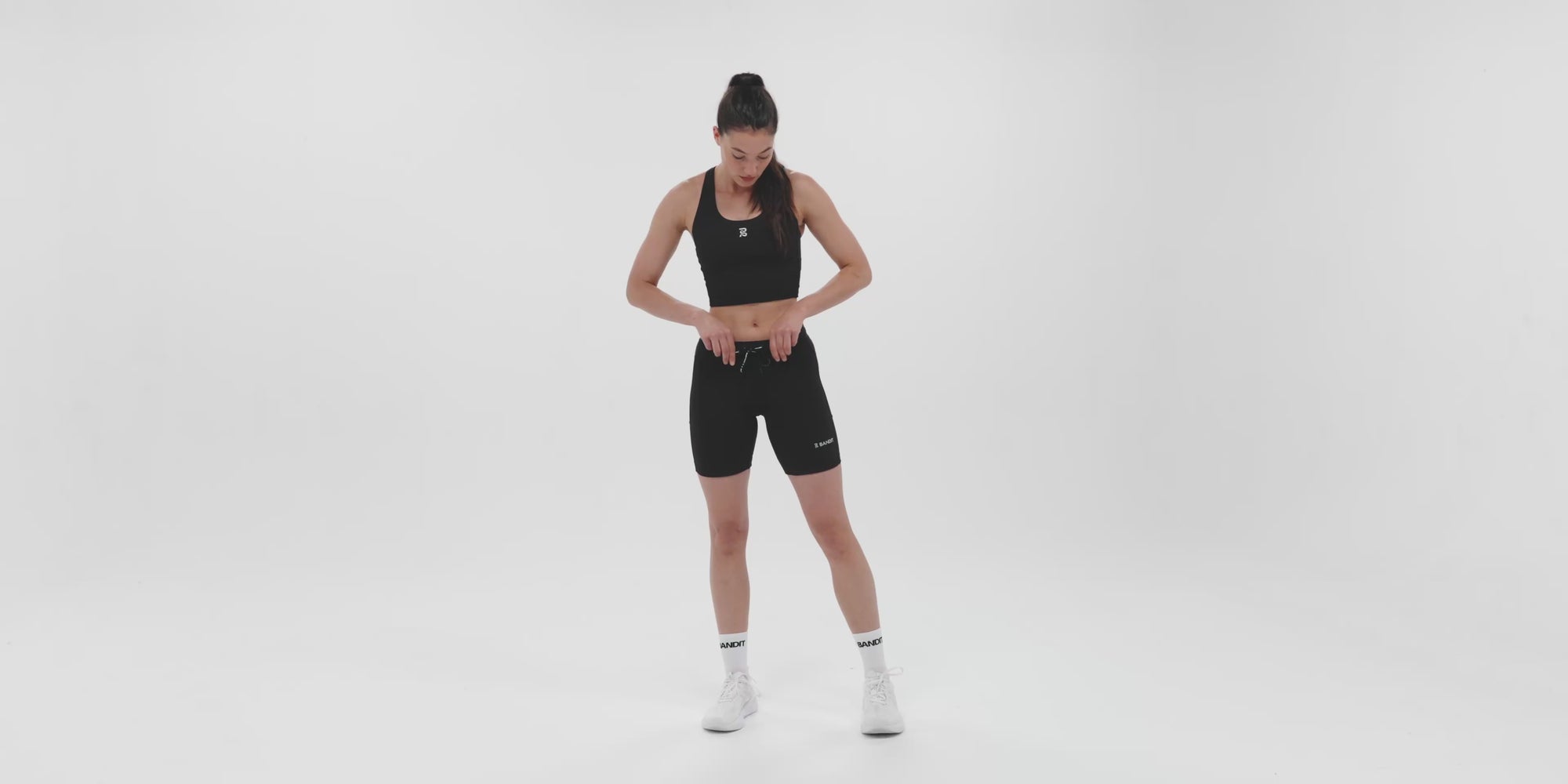 Stamina™ Scoop Neck Race Crop - Black