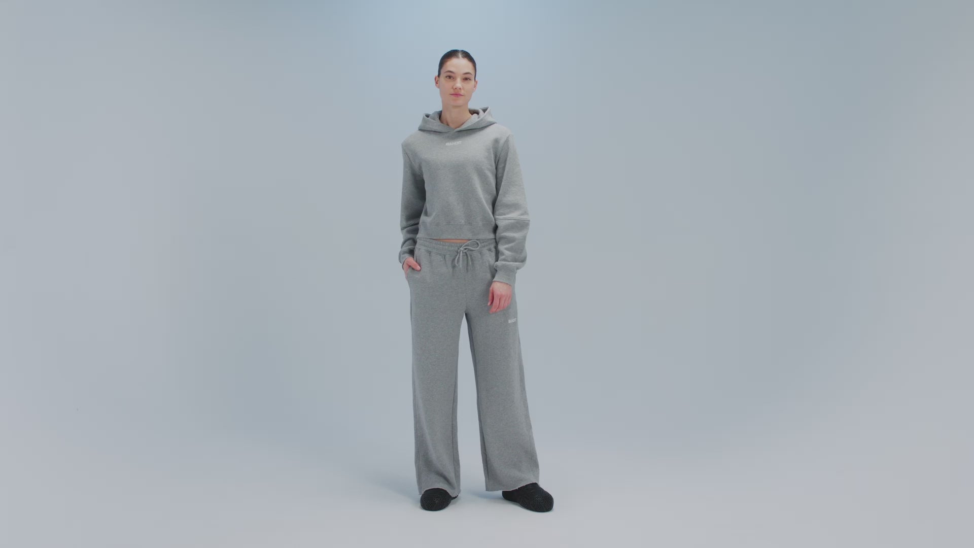 Women's Stitch Logo Cropped Hoodie - Heather Grey