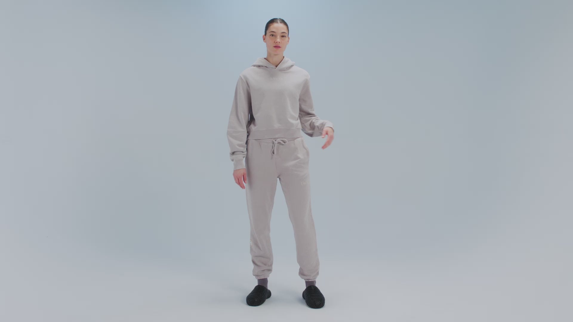 Women's Stitch Logo Cropped Hoodie - Ash