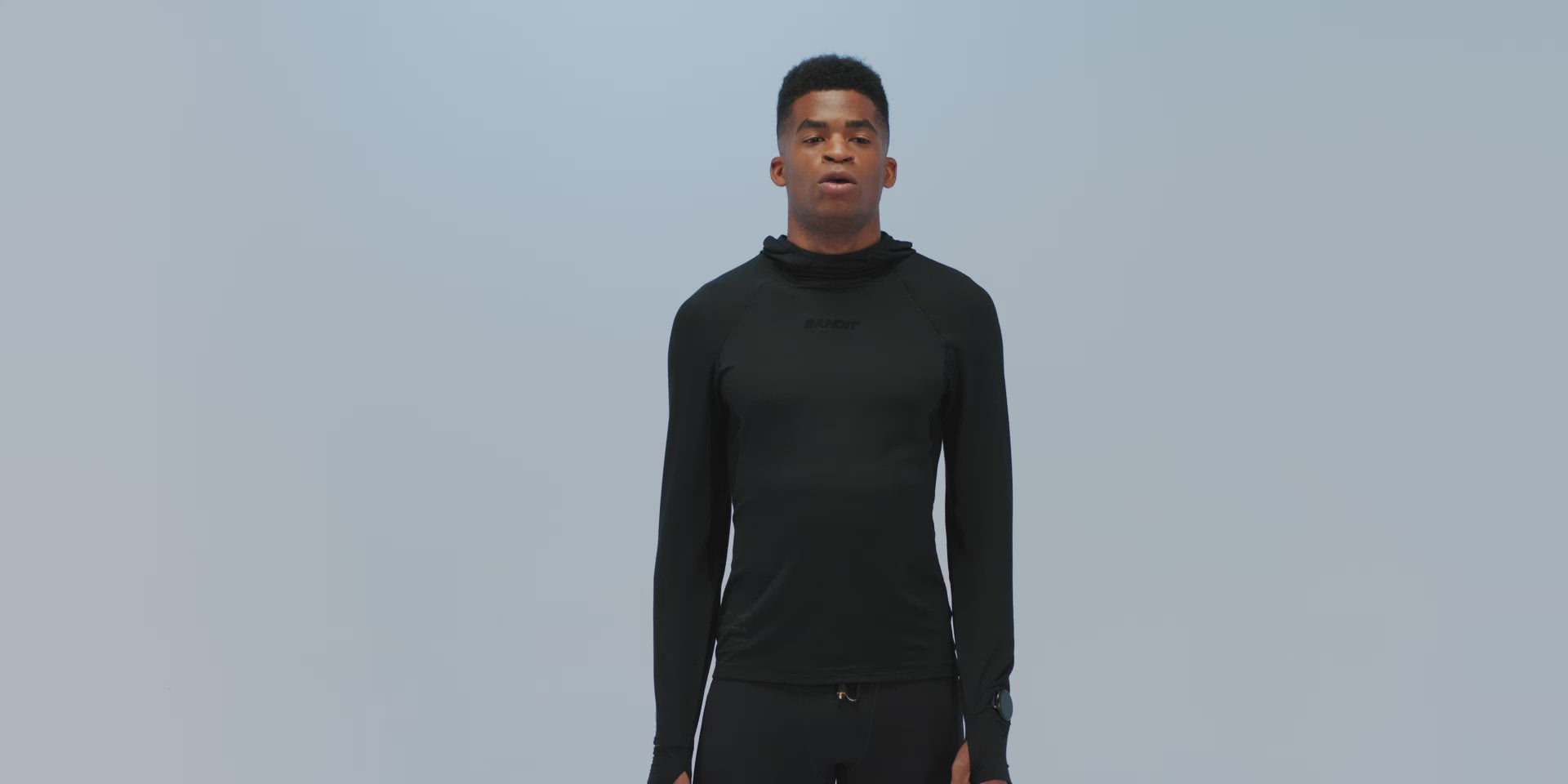 Thumbnail of Men's AuraGrid™ Hooded Performance Top - Black