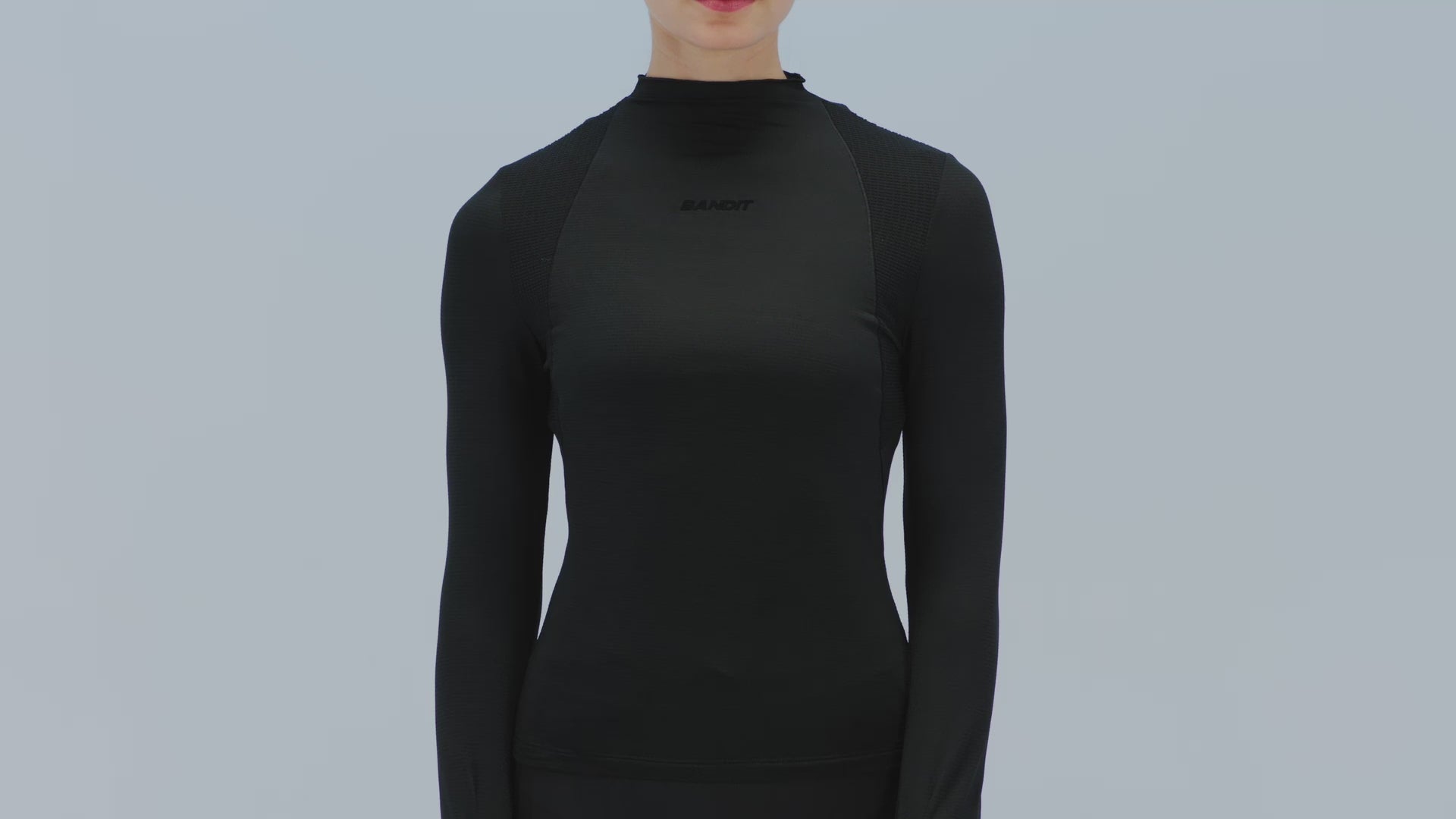 Women's AuraGrid™ Mockneck Performance Top - Black