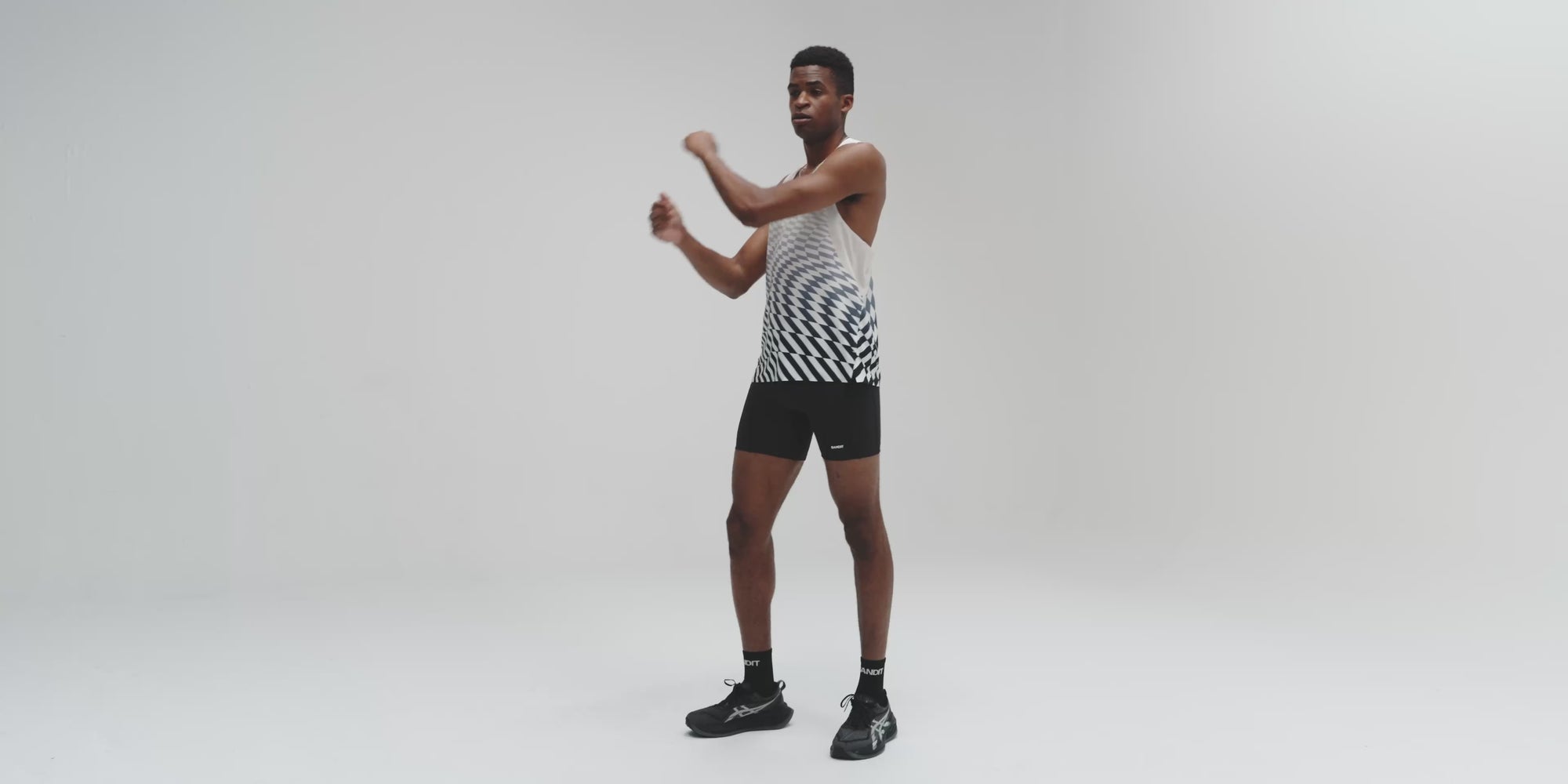 Drift™ Mosaic Racing Singlet - Black with Chalk