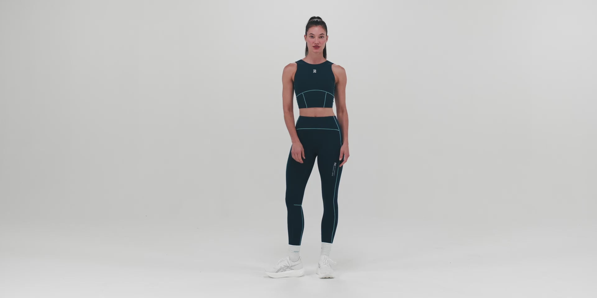 Stamina™ Pop Stitch™ High Waist Leggings - NY Navy / Vintage Blue