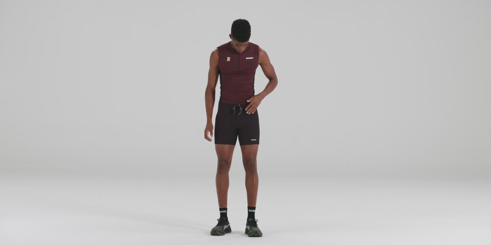 Striped Cadence™ 7 Pocket Quarter Tights - Black / Fig