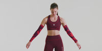 Thumbnail of Cadence™ Compression Sleeves - Fleura, Fig / Intense Red