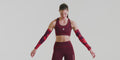 Thumbnail of Cadence™ Compression Sleeves - Fleura, Fig / Intense Red