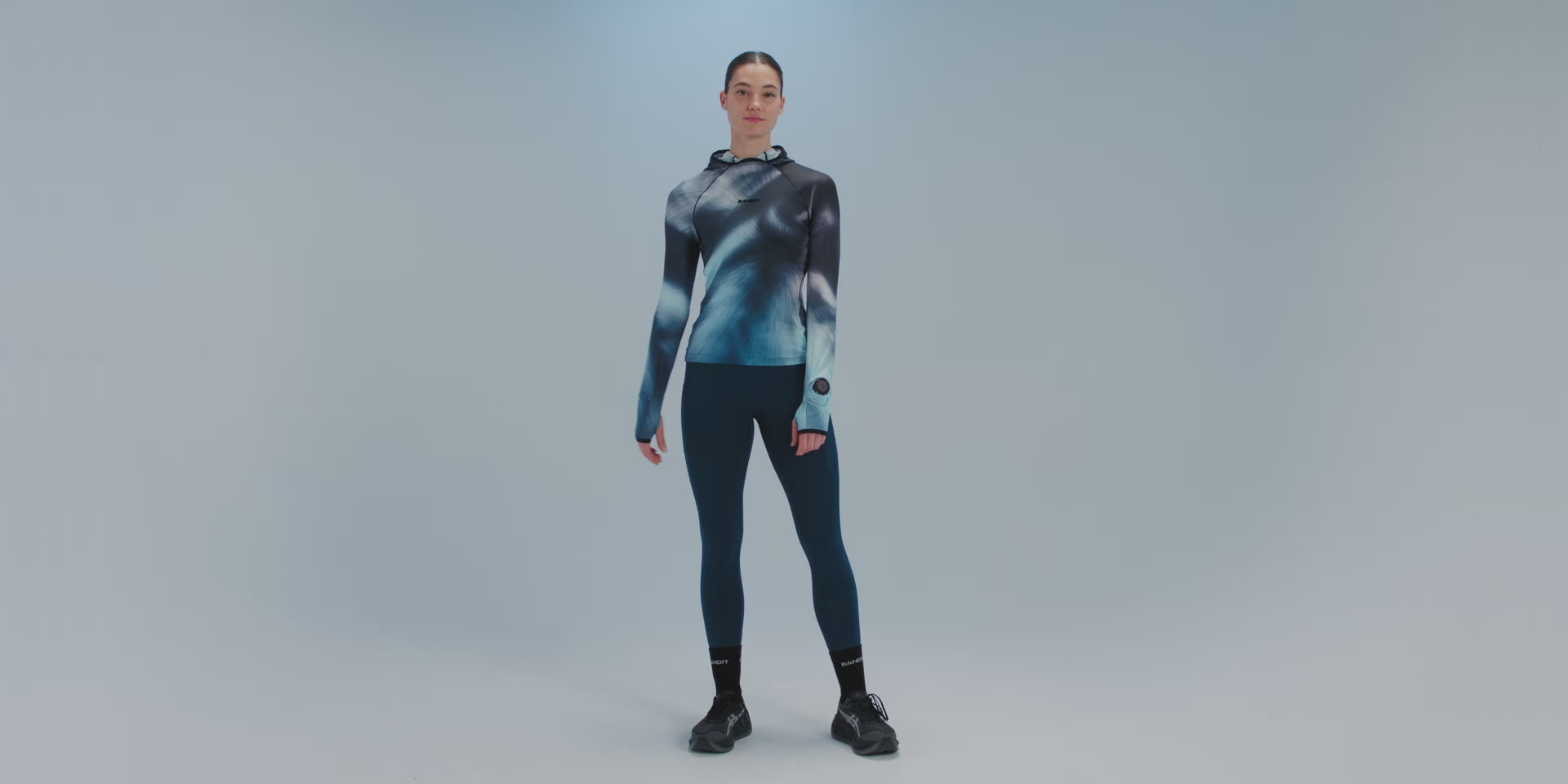 Thumbnail of Women's AuraGrid™ Hooded Performance Top - Storm Multi