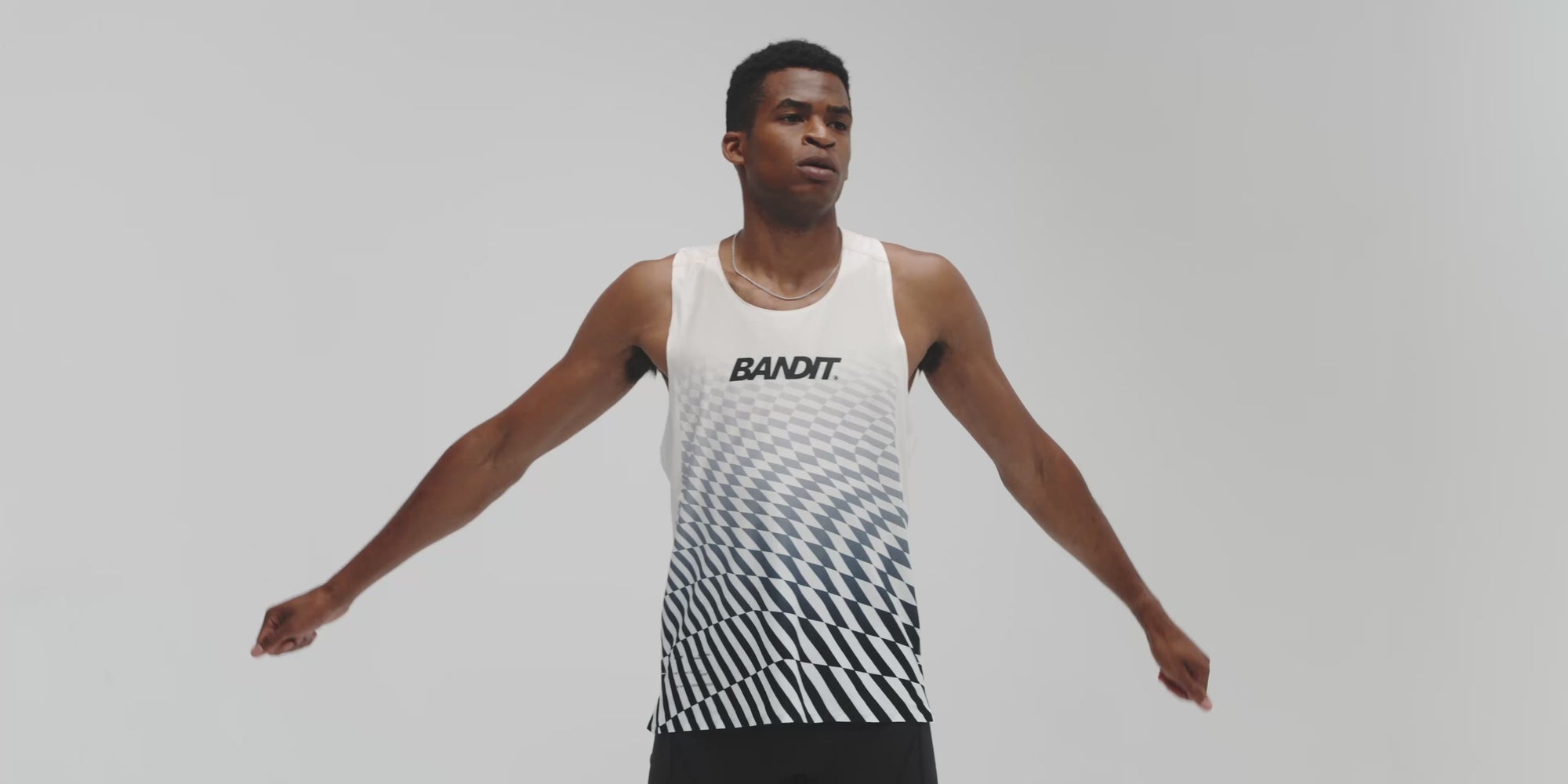Drift™ Mosaic Racing Singlet - Black with Chalk